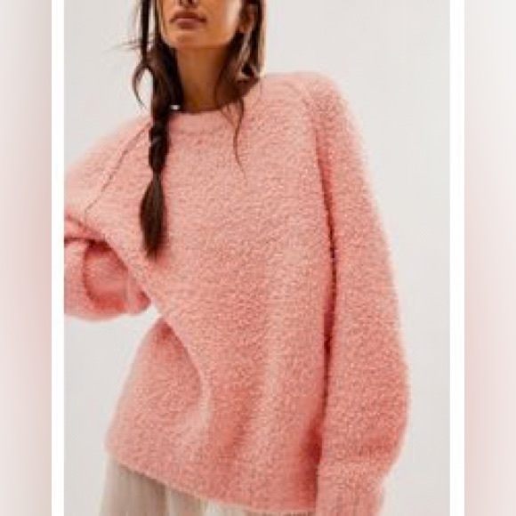Free People Sweaters - Free People Teddy Sweater Tunic - Pale Rosette. 